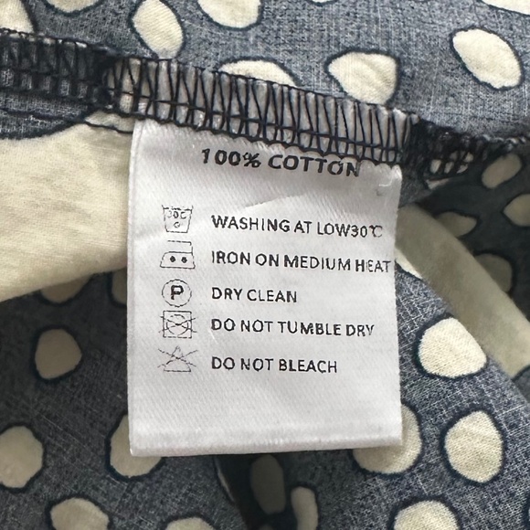 Red Sky Navy & Ivory Floral Cotton 50s "House Dress." Size S. Very Oversized! - Picture 11 of 12